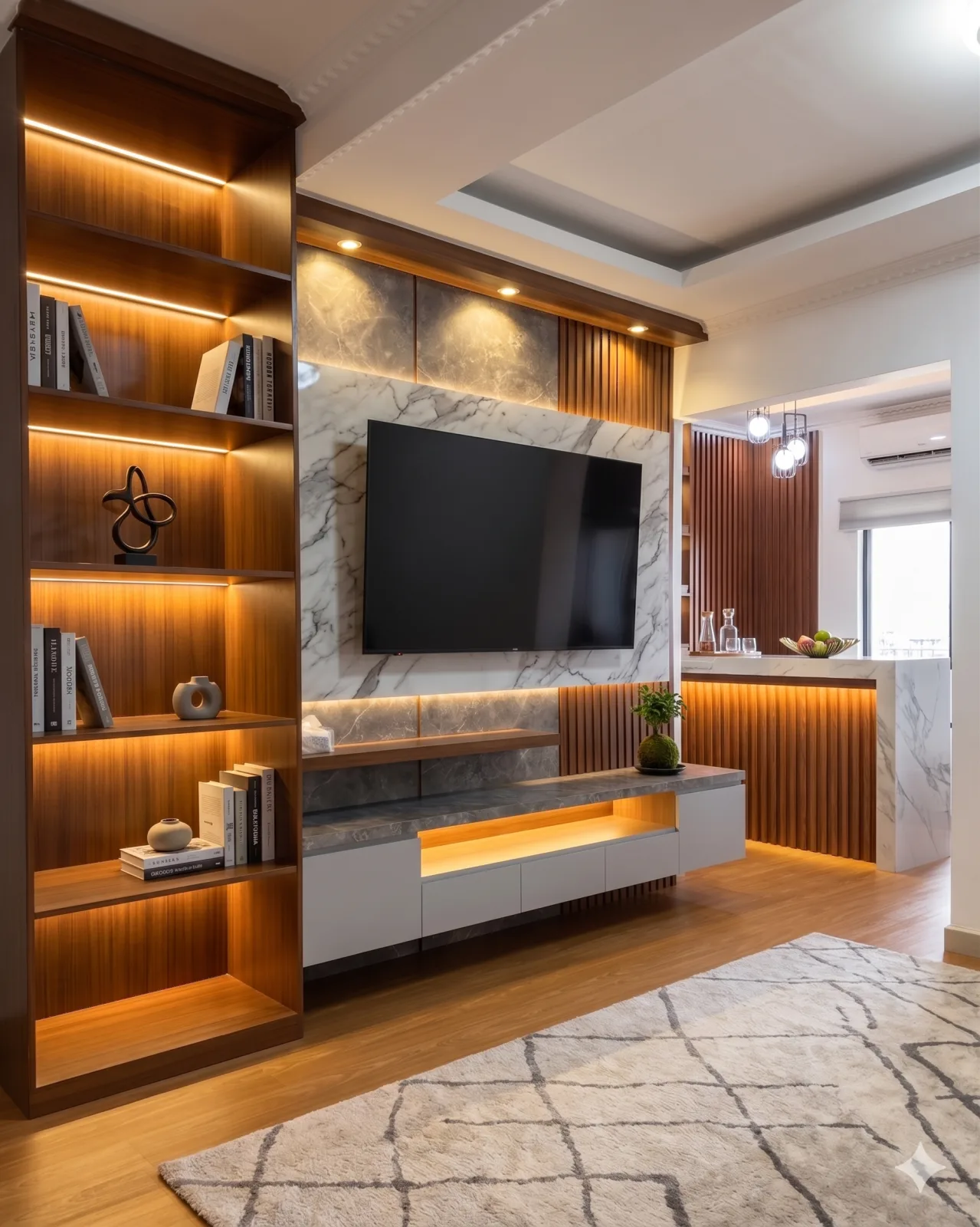 Backdrop TV Kayu Modern